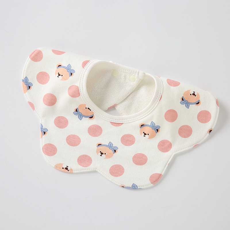 Waterproof Cotton Towel Newborn Snap Button Cartoon Baby Goods Bibs