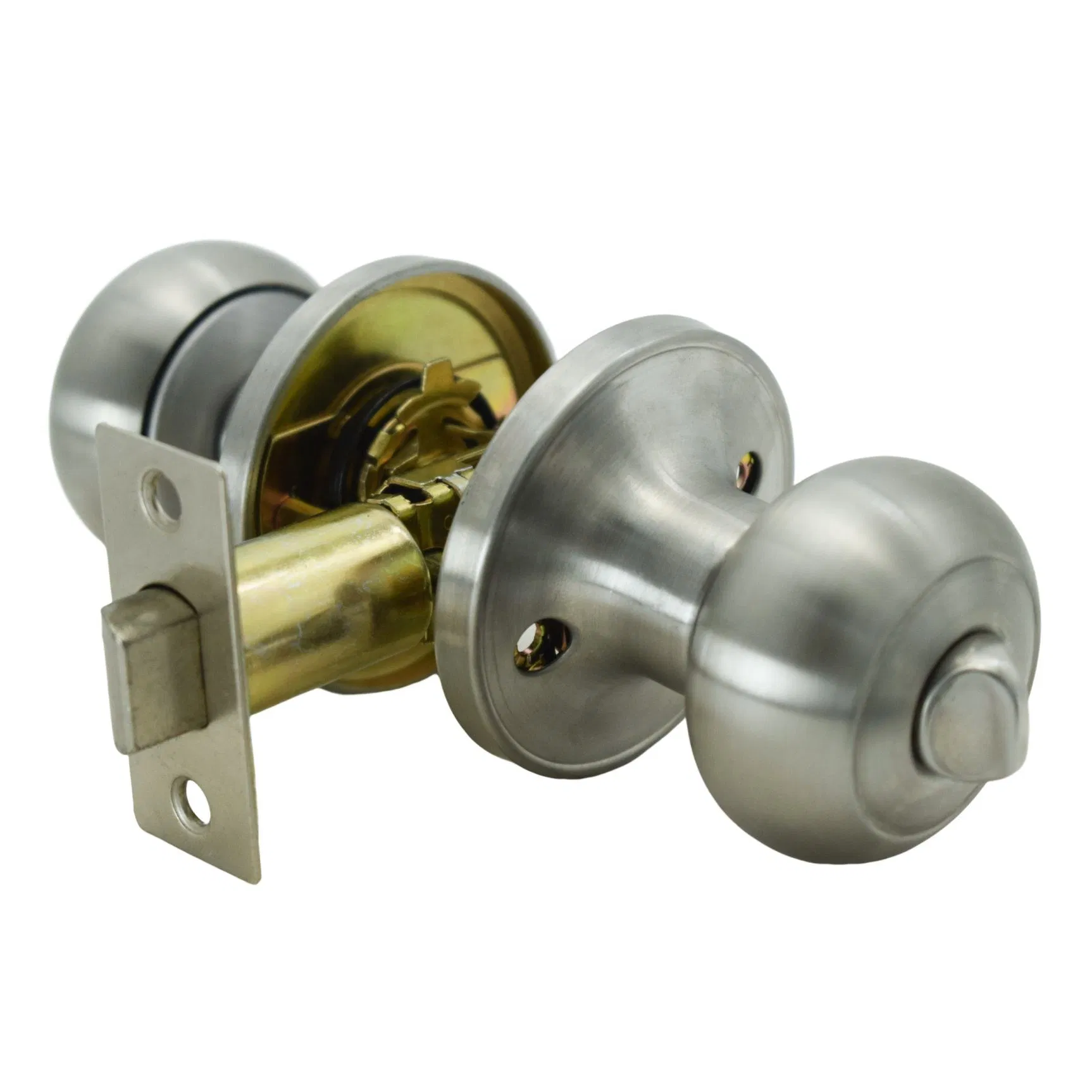 Stainless Steel Round Door Knob Lock with Keys Lock for Bedroom