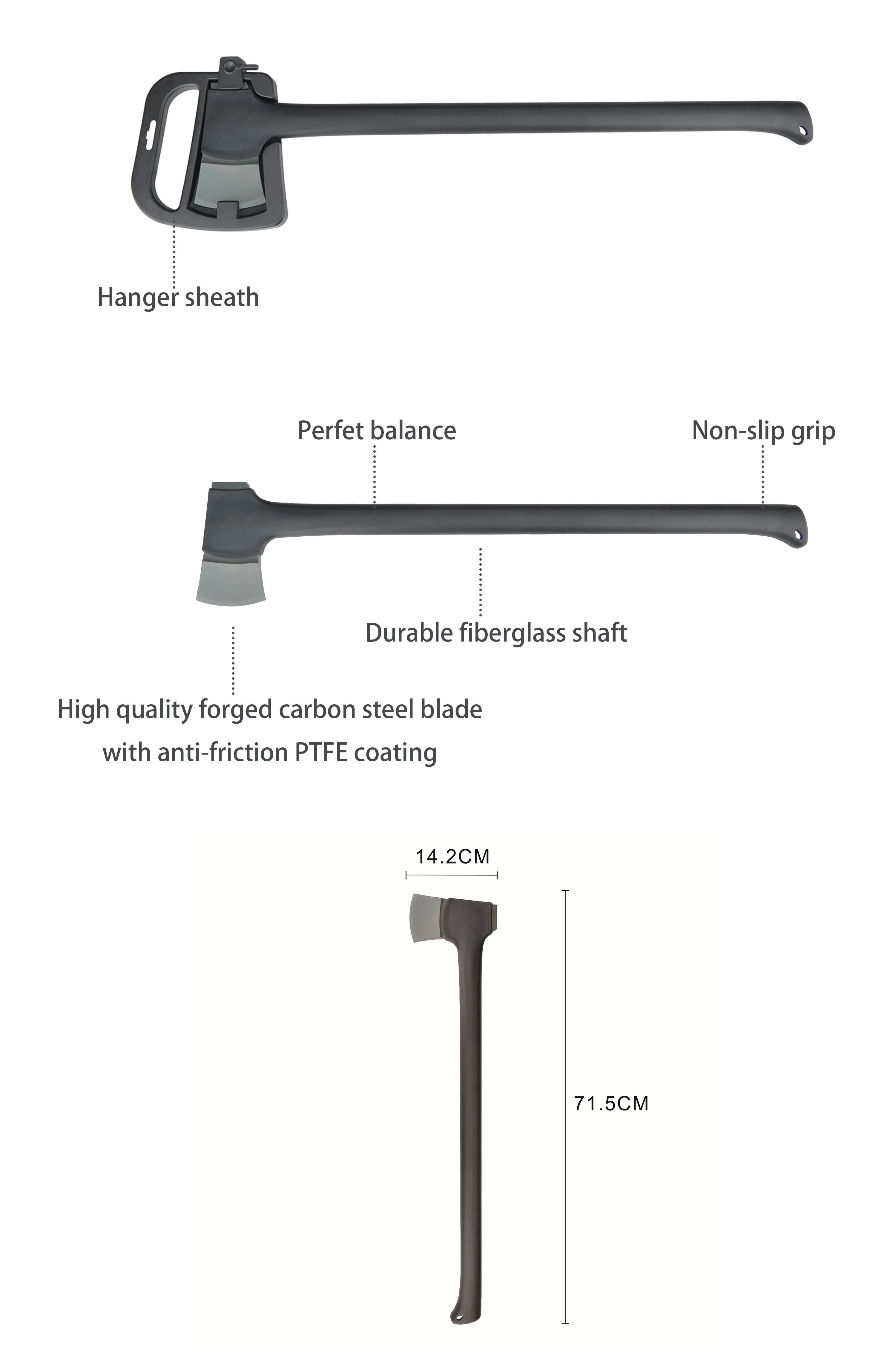 Red Wooden Handle Axes with Axe Head Blanks