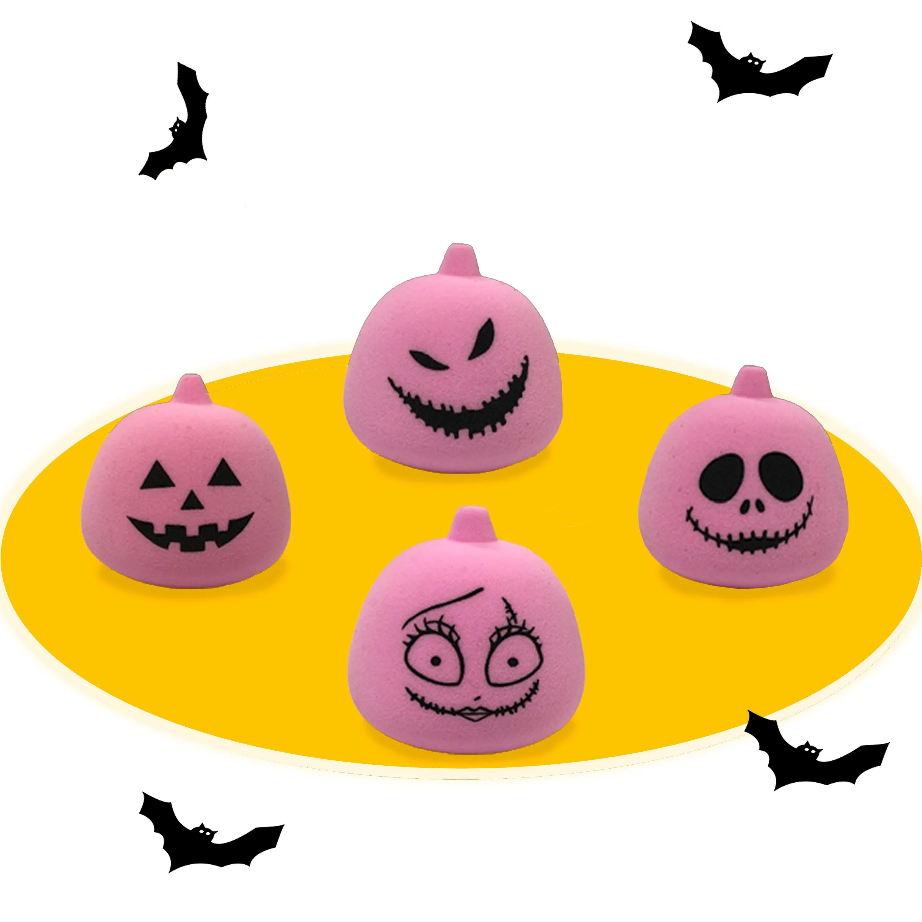 Hot Selling Grimace Shape Printed Makeup Sponges Customizable Beauty Cosmetics Use Non Latex Halloween Makeup Sponge