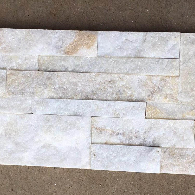 Stacked Stone Panels Ivory White Quartzite Stone Veneers for Wall Tiles