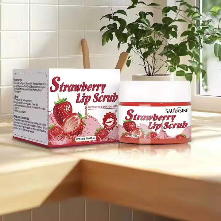 OEM Lip Scrub Brush Custom Exfoliate Dead Skin Lightning Butter Sugar Lip Scrub for Lips Scrub