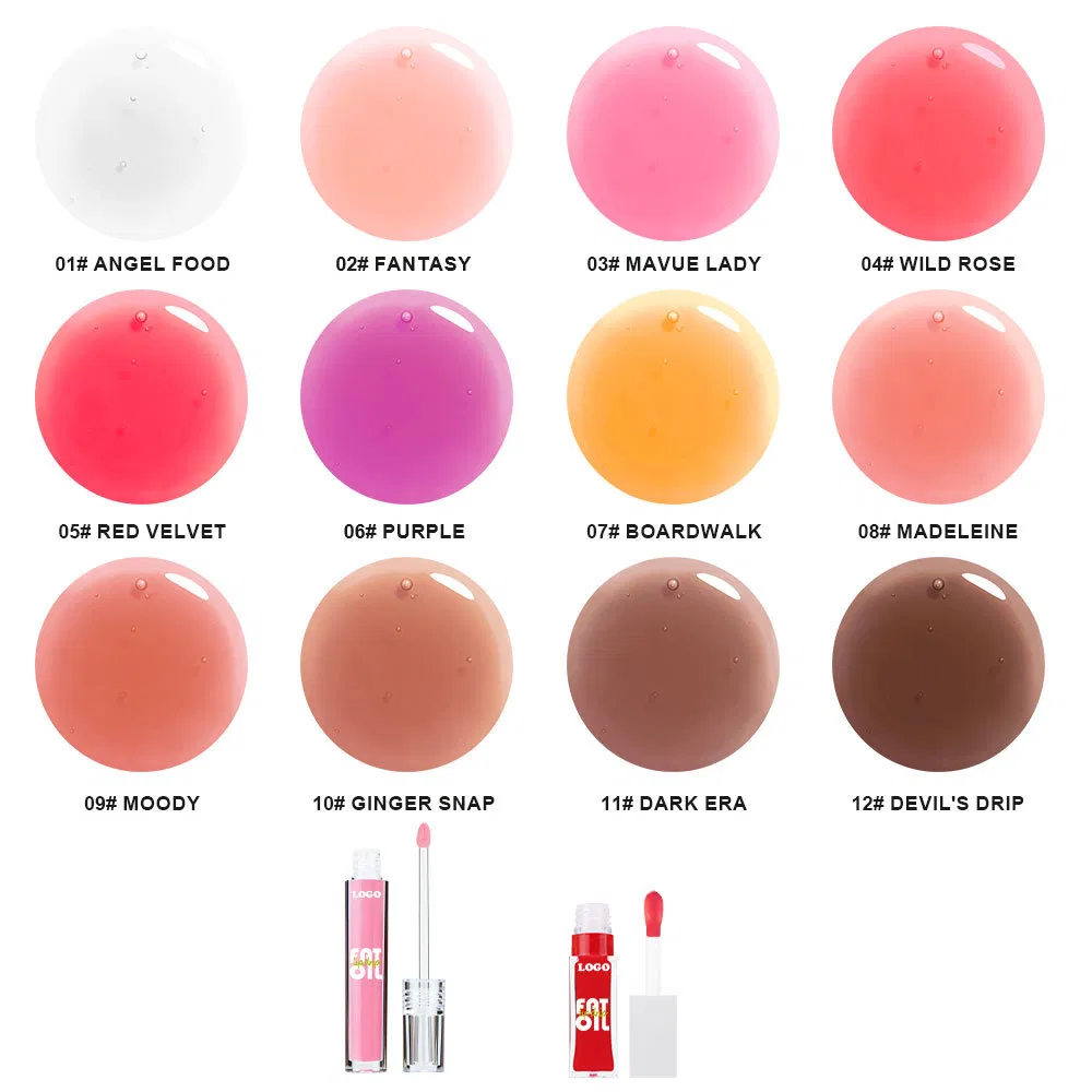 Low MOQ Lip Glossy Private Label Clear Moist Vegan Pink Plumped Anti-Chapped Lip Oil