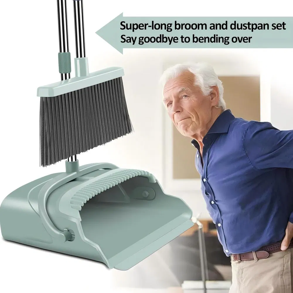 Broom Set Cleaning Plastic Multi-Style Broom and Folding Dustpan Combo to Sweep Home Cleaning Supplies