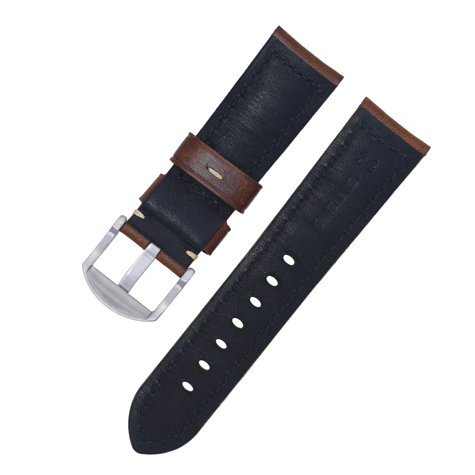 Ea460 Brown Lot Packaging Black 20mm Machine Smart Apple Watch Strap for Men 19mm Top Grain with Luxury Leather Straps