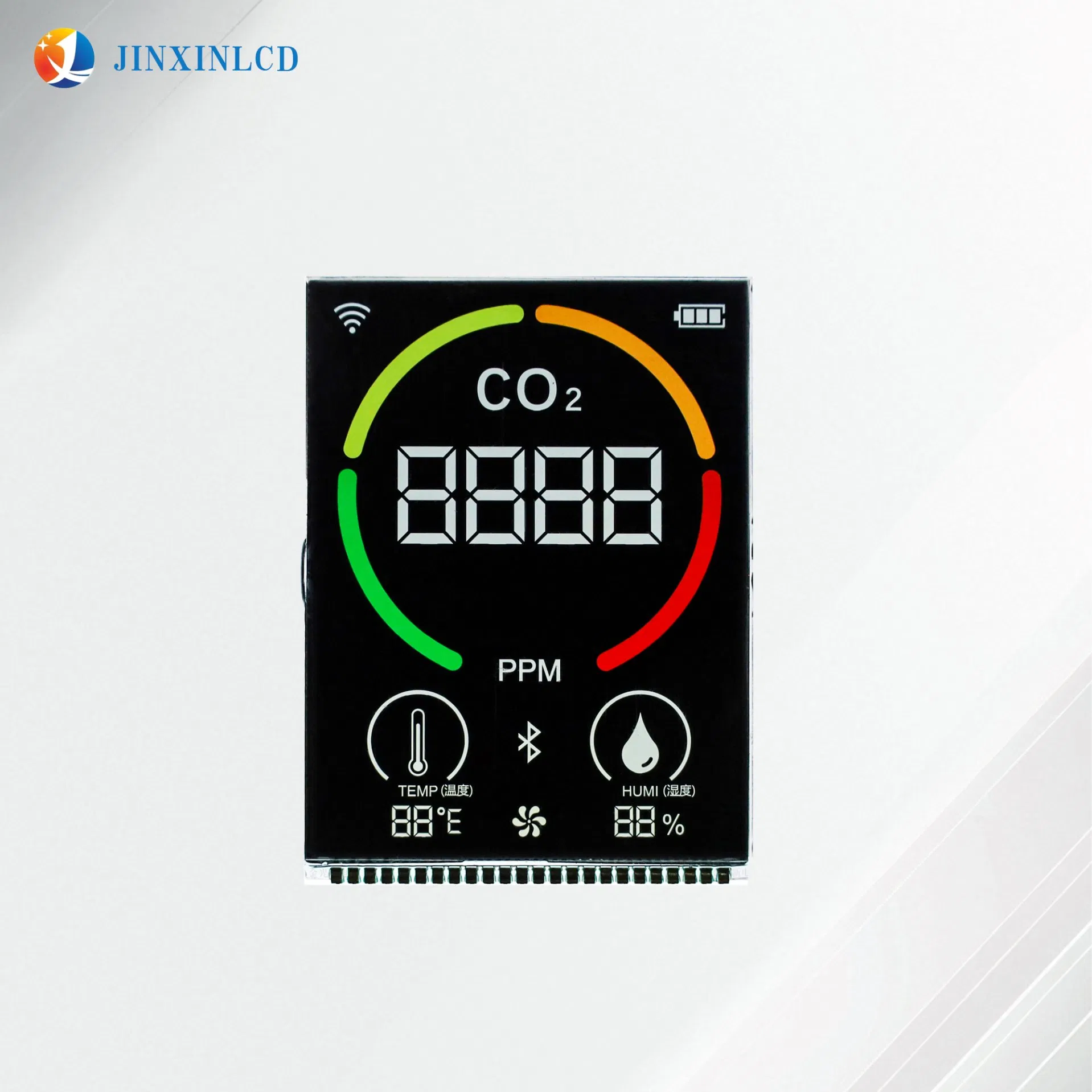 Custom Monochrome LCD Display for Air Quality Monitors