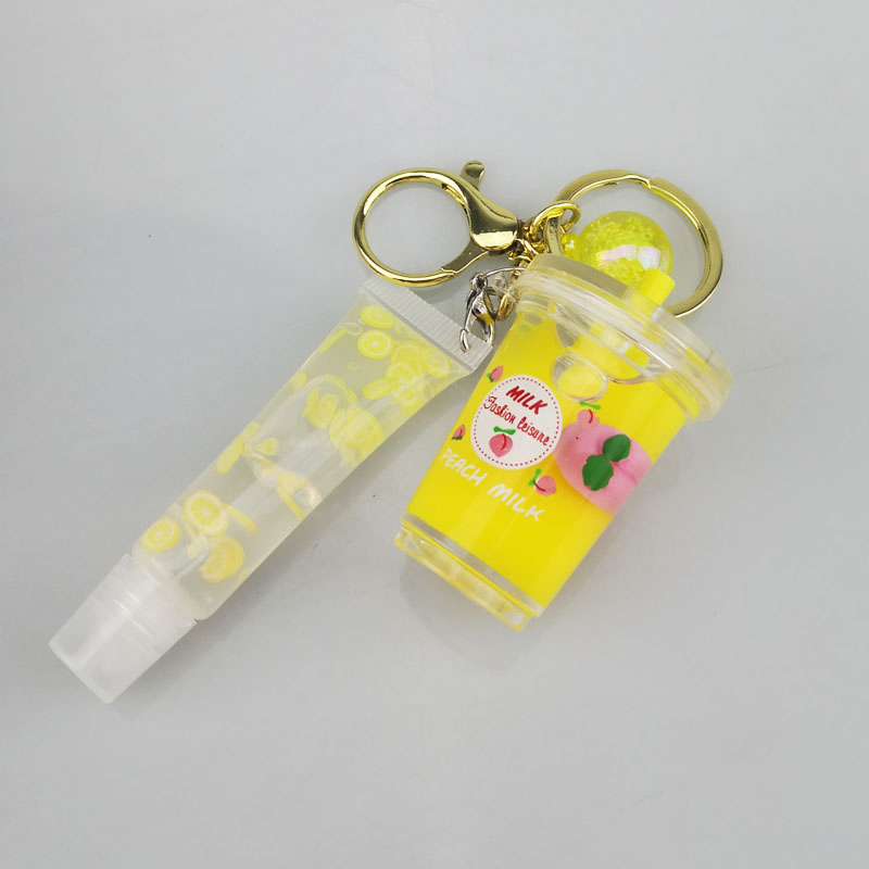 OEM Keychain Lip Gloss Moisturizing Fruit Lemon Clear 5g