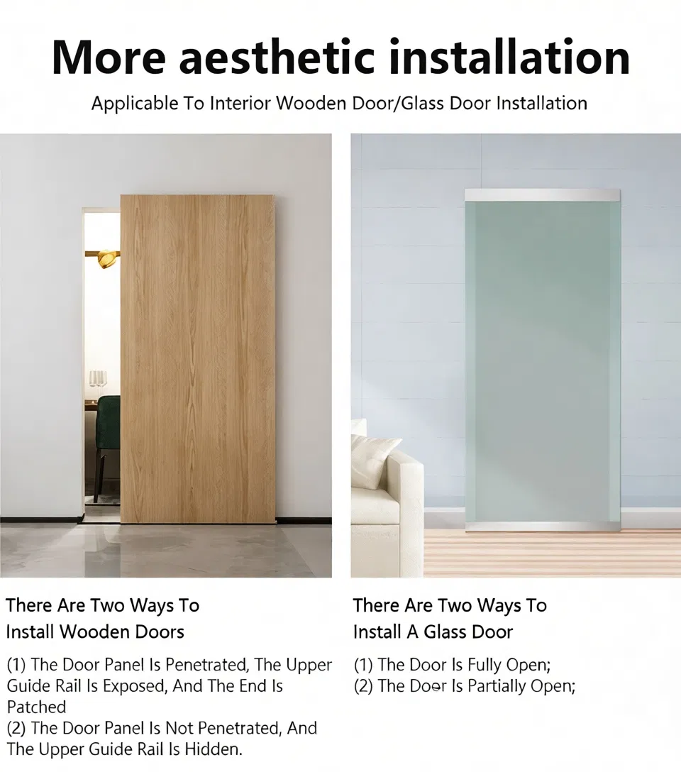 Aluminum Alloy Soft Close Silent Concealed Invisible Sliding Door Track Hardware System