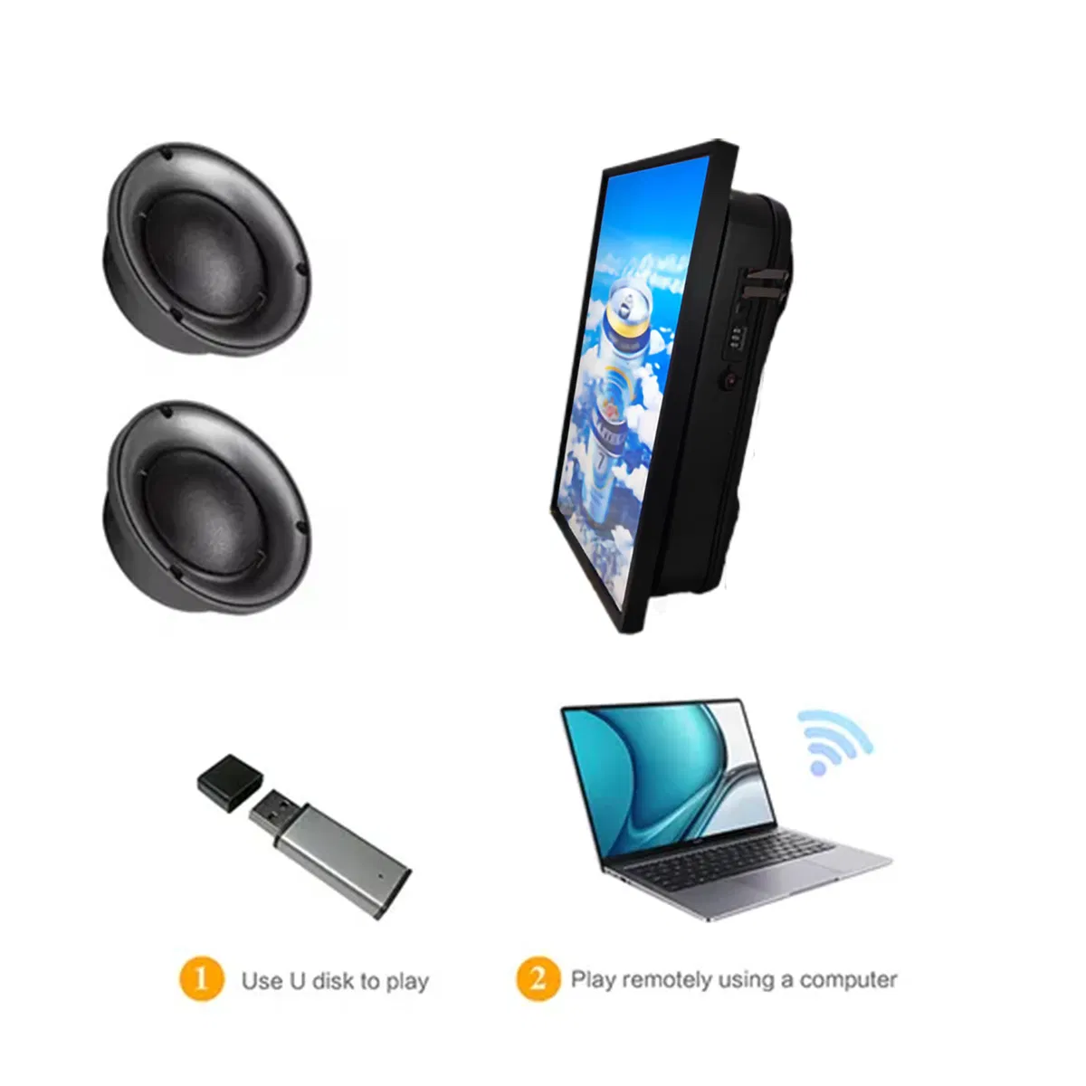 Portable Digital LED / LCD Billboard Backpack for Outdoor Advertising, 30000mAh Battery, 12h Runtime, Custom Logo