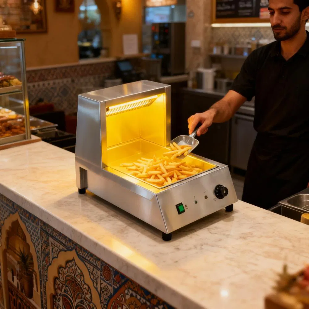 Heavybao Oman UAE Saudi Arabia Middle East Restaurant Fast Food Commercial Electric Chip Warmer