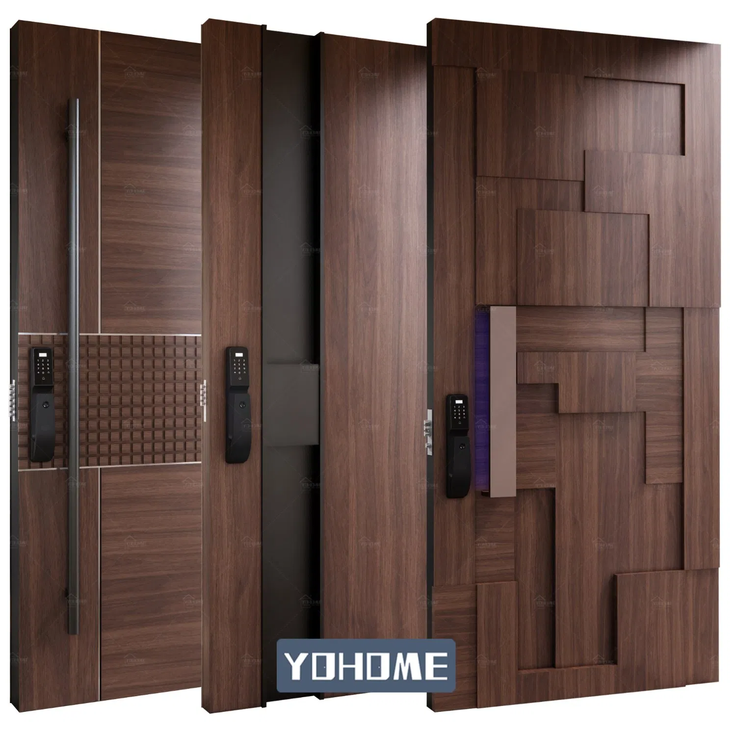 American Latest Design Wood Single Main Entrance Door Design Luxury Villa Exterior Door Pivot Principal Solid Wooden Front Doors