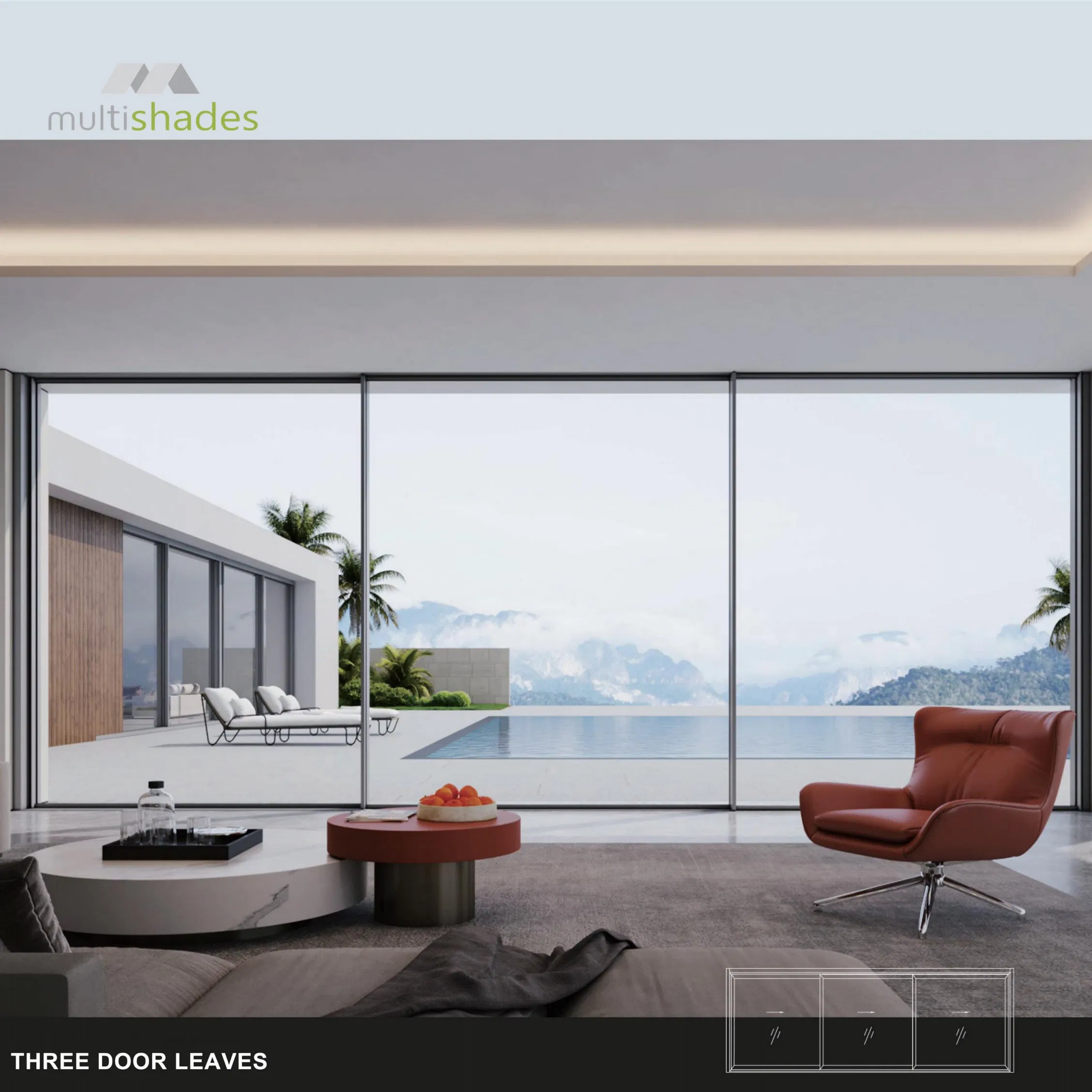 Multishades High End Customized Aluminum Aluminium Sliding Door Narrow Frame Hurricane Tempered Glass Soundproof Apartment