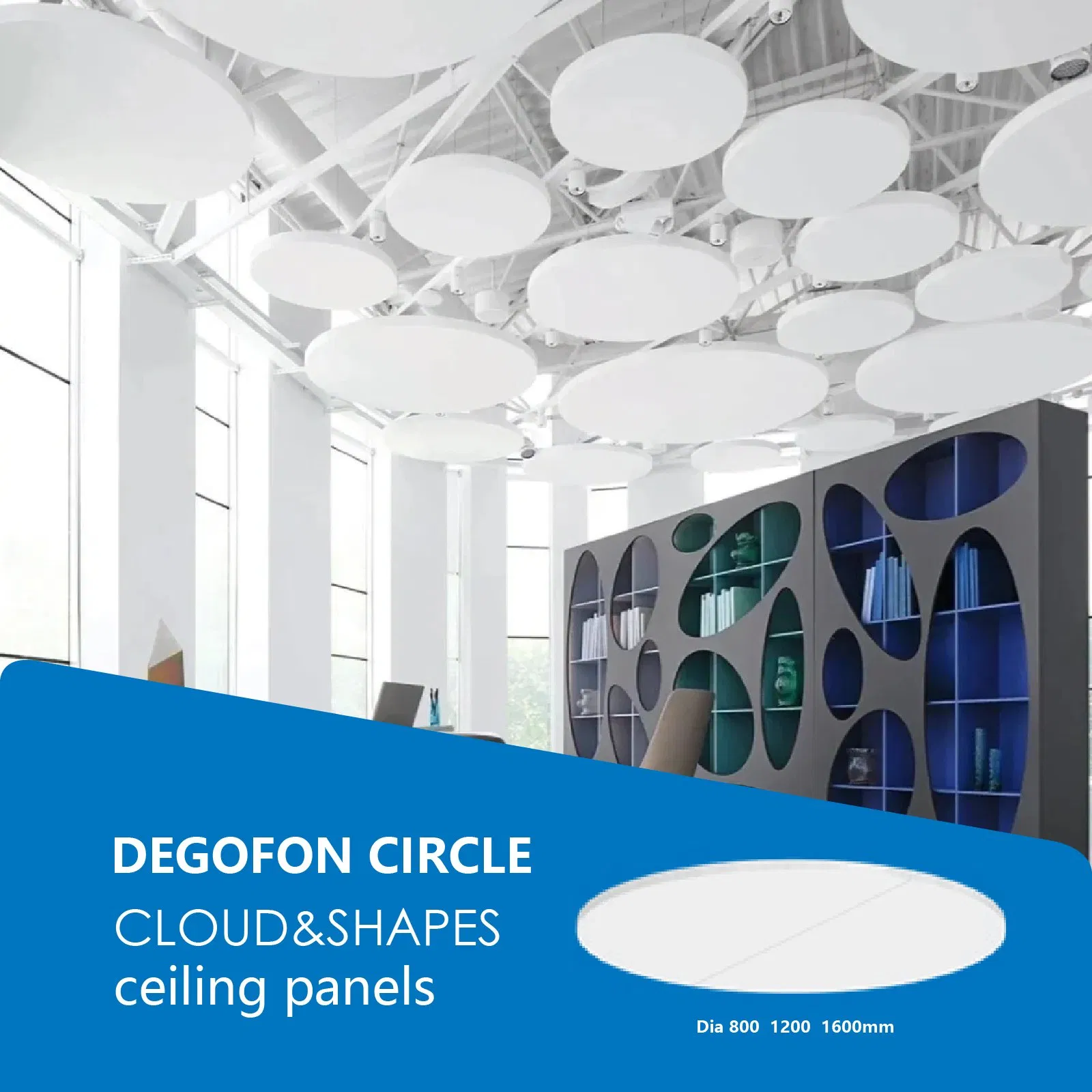 Suspended Circle Ceiling Panels Glasswool Hanging Unit