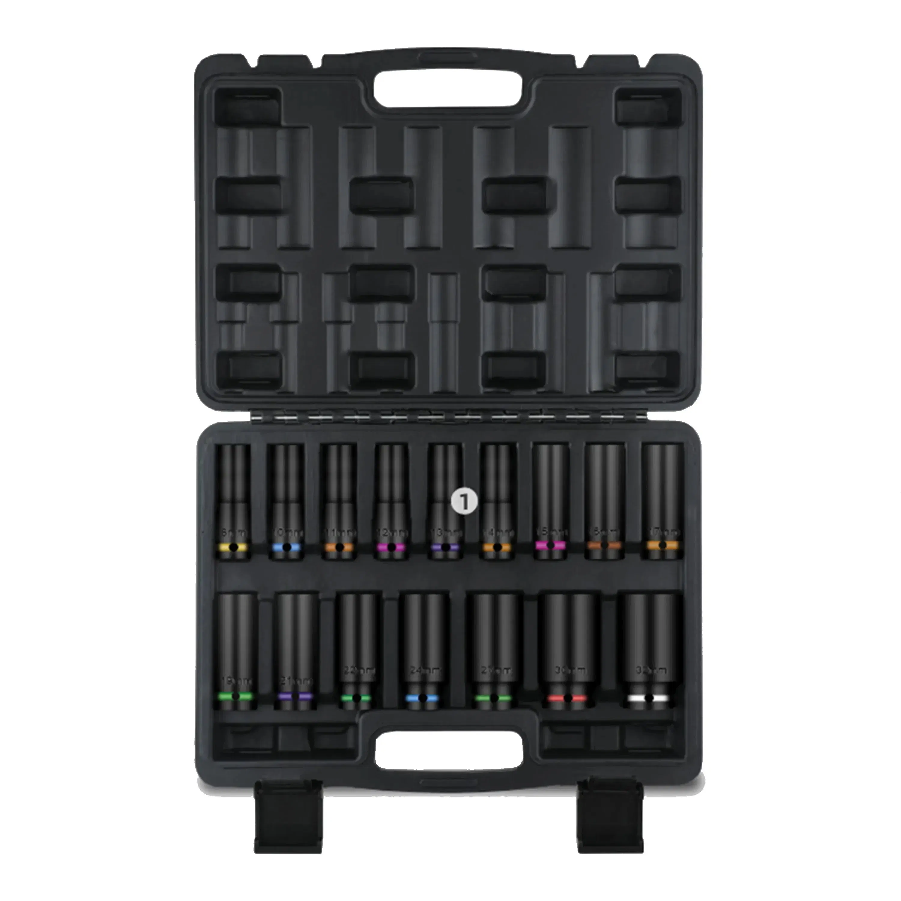 Головки ударные глубокие 1/2 дюйма, 16 шт, для пневмоинструмента