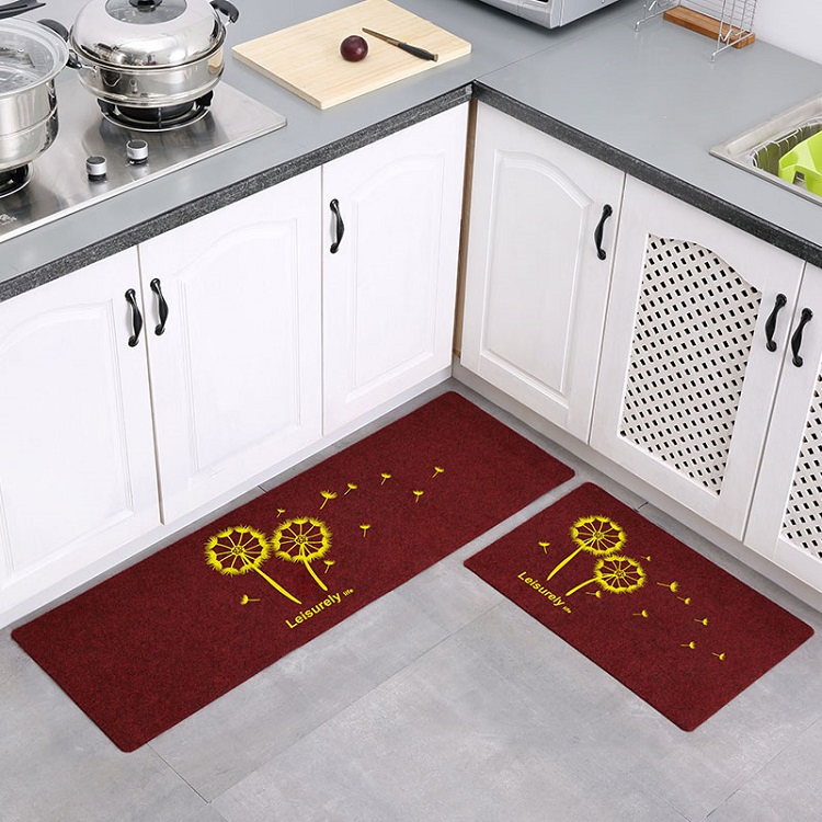 Anti-Dust TPR Kitchen Floor Mats Water Absorb Polyester Surface Non Slip Doormats