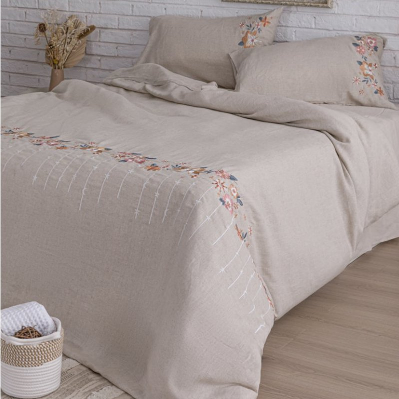 Luxury Embroidery Linen Bedding Set (bed sheets duvet covers pillow covers)