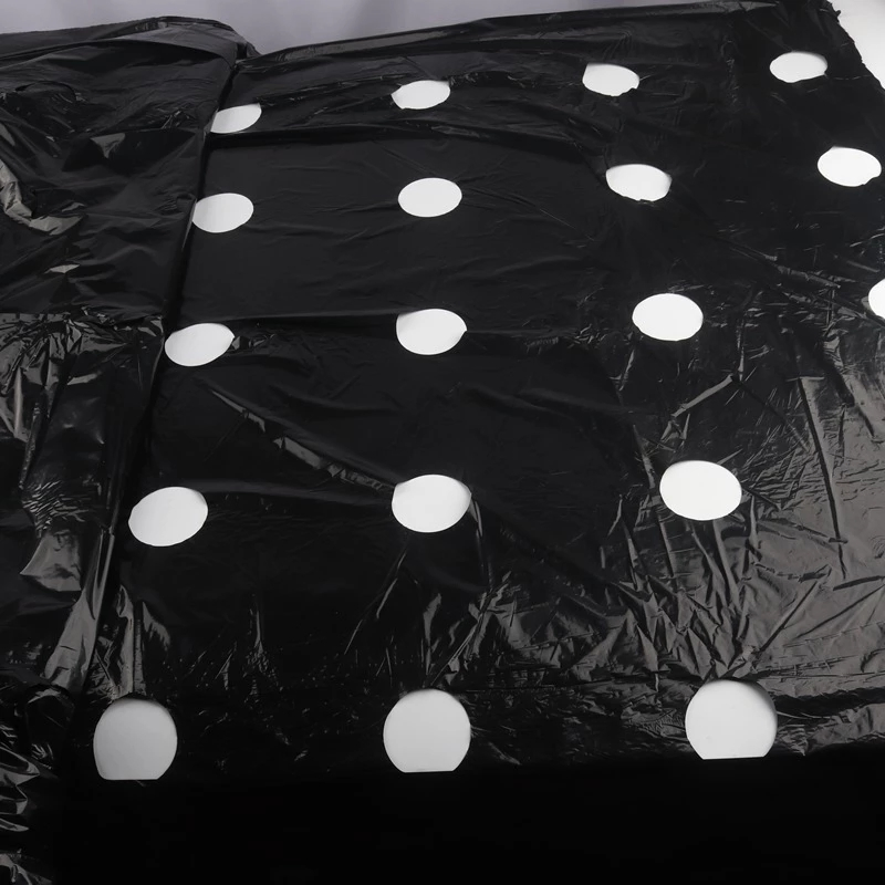 5~50m 0.02mm 5 Holes Garden Vegetable Plants Grow Black Film Protection Cover Greenhouse Weed Control Perforated PE Mulch Film