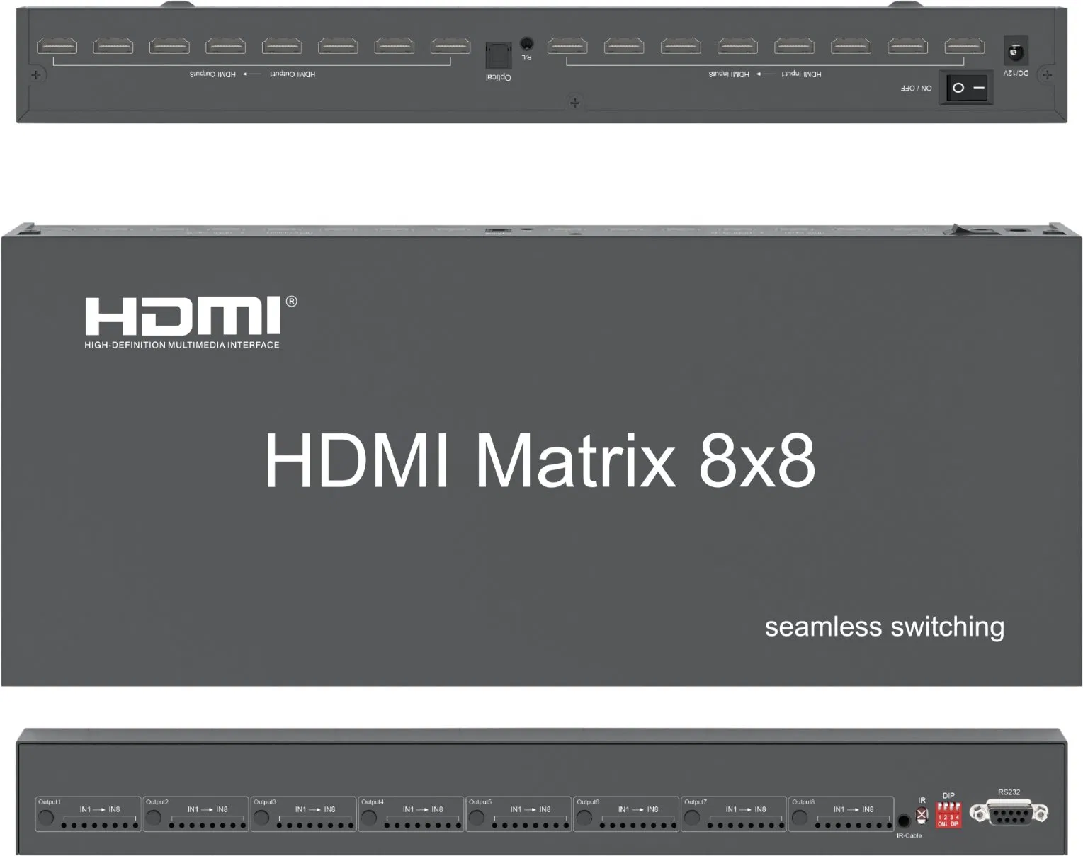 8-портовый HDMI матричный коммутатор-сплиттер