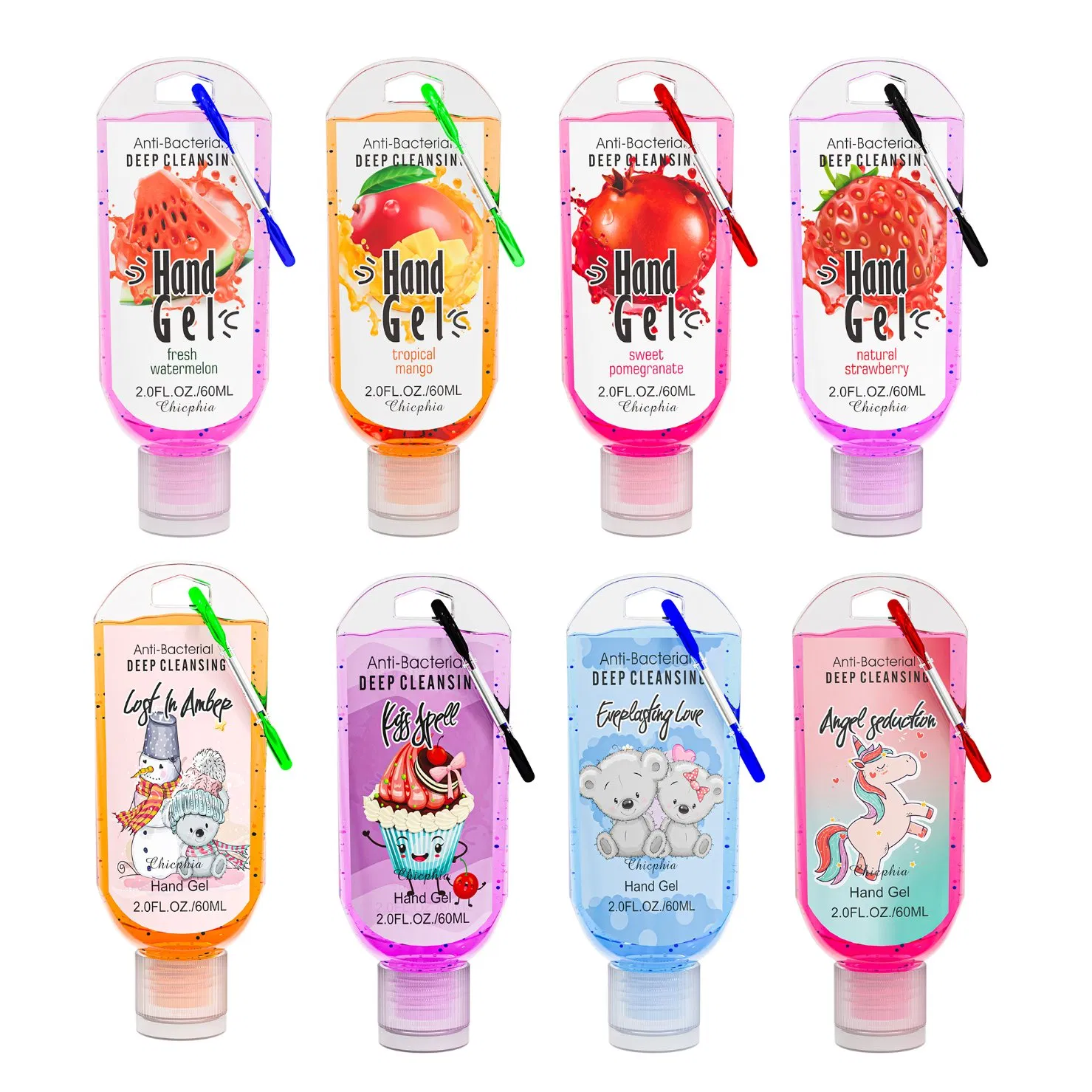 Sweet Pamegante Scented 60ml Hand Sanitizer with Keychain Holder Instant Hand Sanitizer Gel