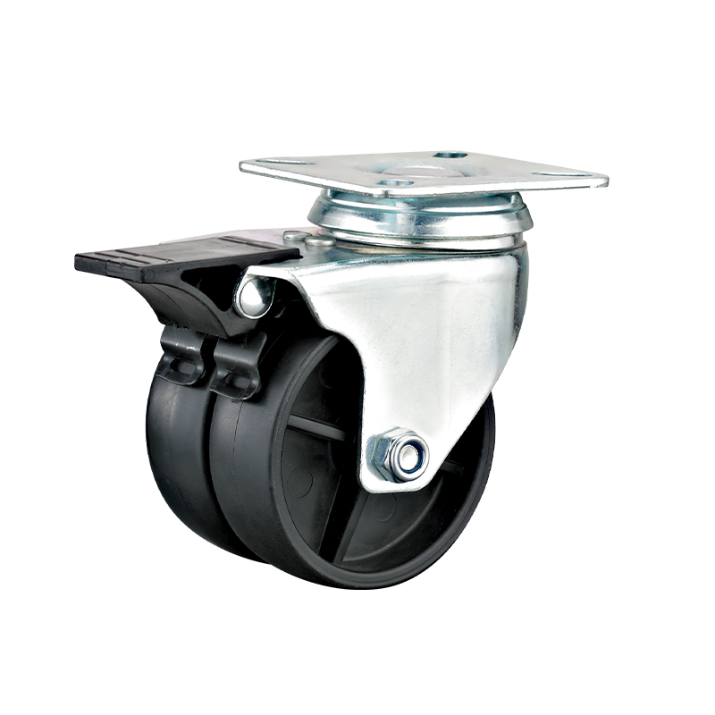 2"3" Light Duty PP Twin Caster Industrial Trolley Wheel Small Dolly Plastic Casters Removable Caster Wheels