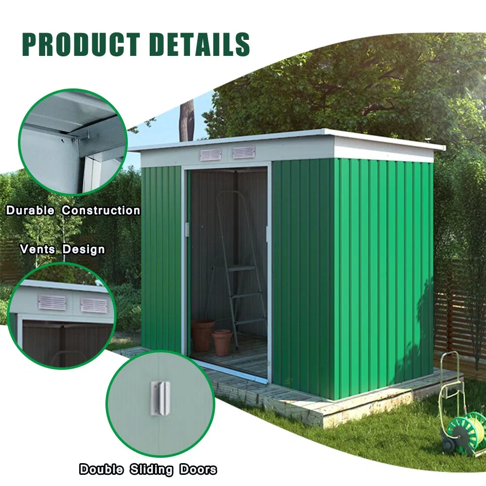 Waterproof Outdoor Pitched Roof Steel Storage Garden Shed for Wholesale