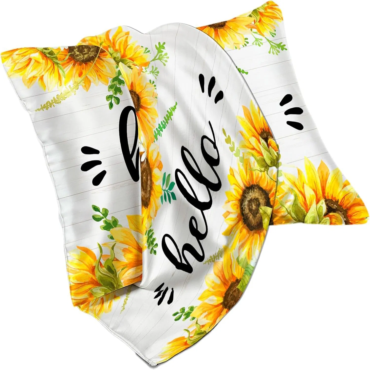 Flower Print Satin Pillowcases with Zipper