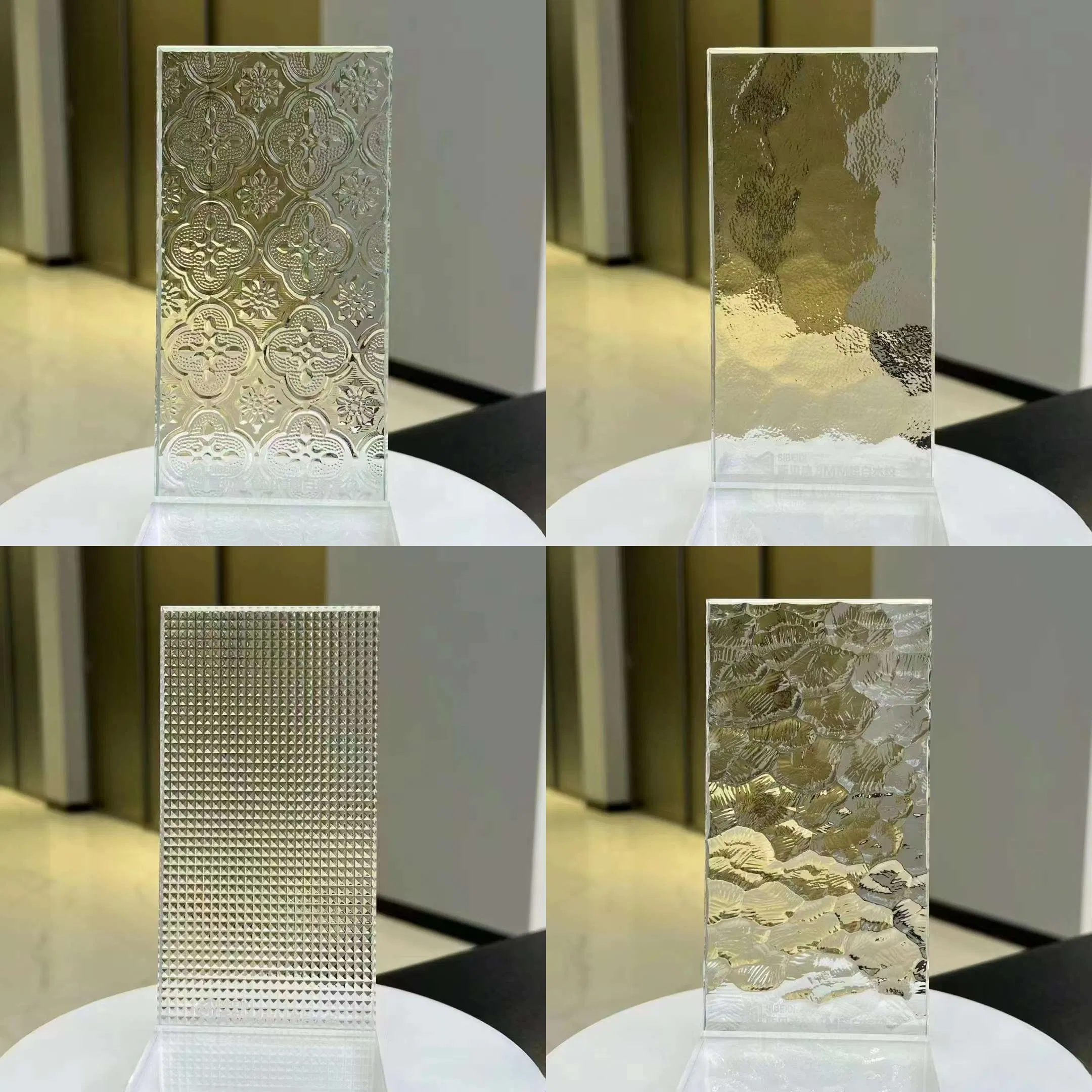 Custom Sizes Available Elegant Patterned Glass High-Quality Floral Design for Home Decor