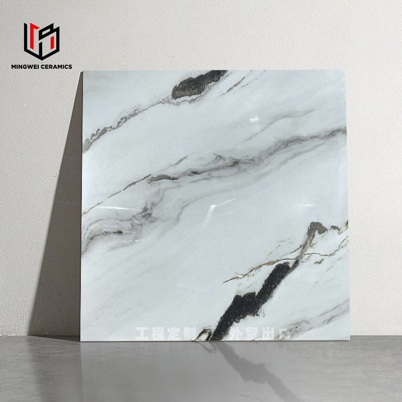 China Manufacturer 600*600mm Gilding Flooring Wall Golden Line Porcelain Tile