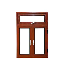  Tempered Double Clear Glass Grille Design Solid Wood Window