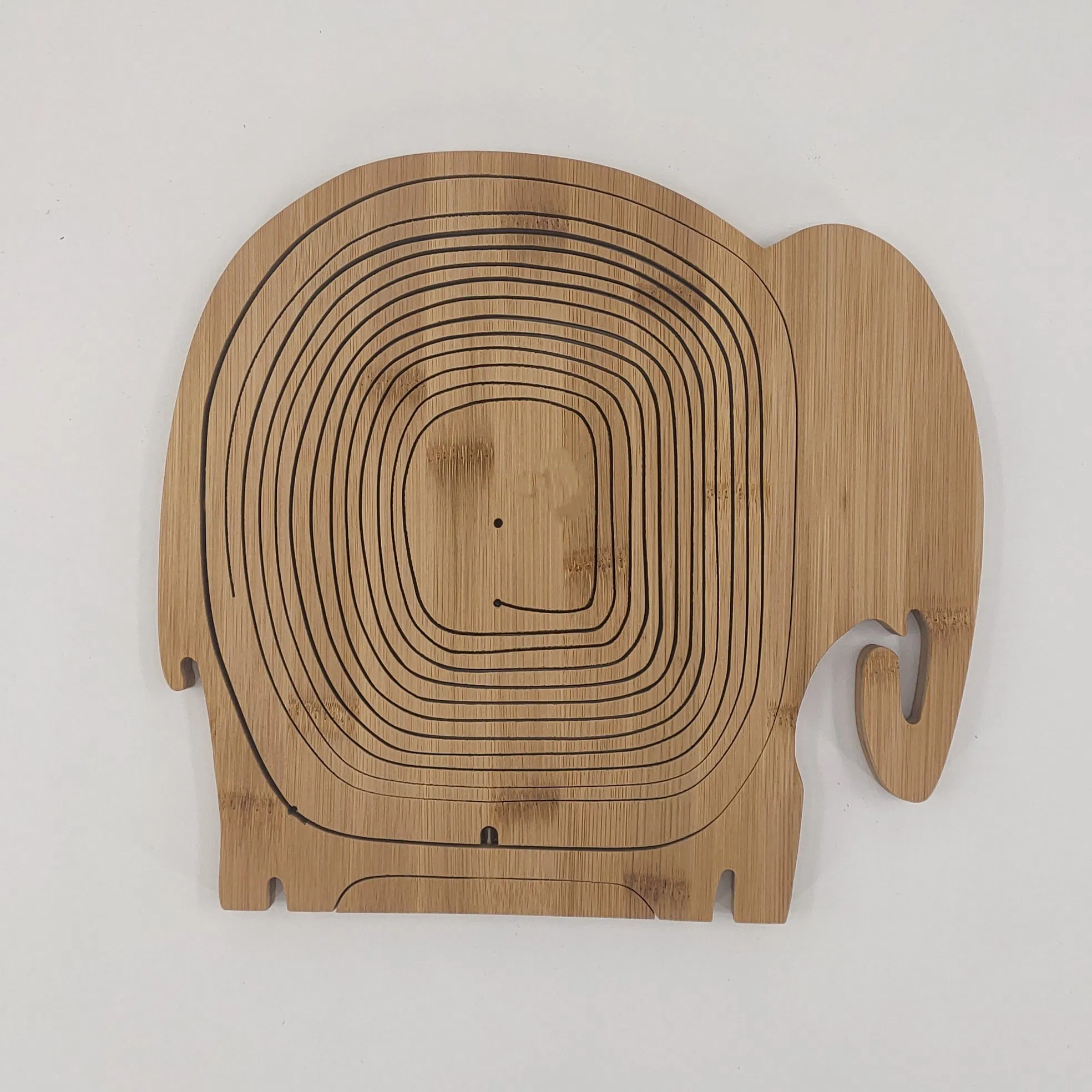 Elephant Shape Bamboo Wooden Folding Fruit Tray Basket