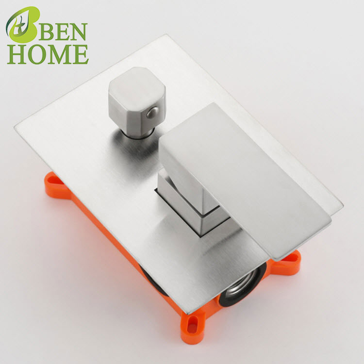 304 Stainless Steel High Flow Brushed Square Concealed Shower Set with Shower Handle