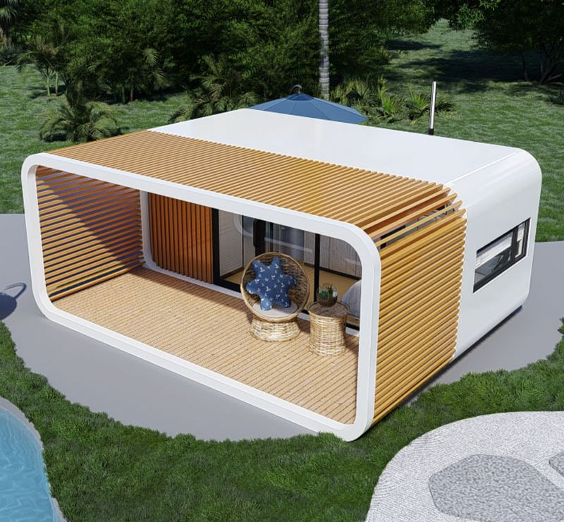 20FT 40FT Modern Luxary Movable Modular Prefab Tiny House Portable Office Pod Prefabricated Apple Cabin Capsule with Smart Control System Bathroom and Kitchen