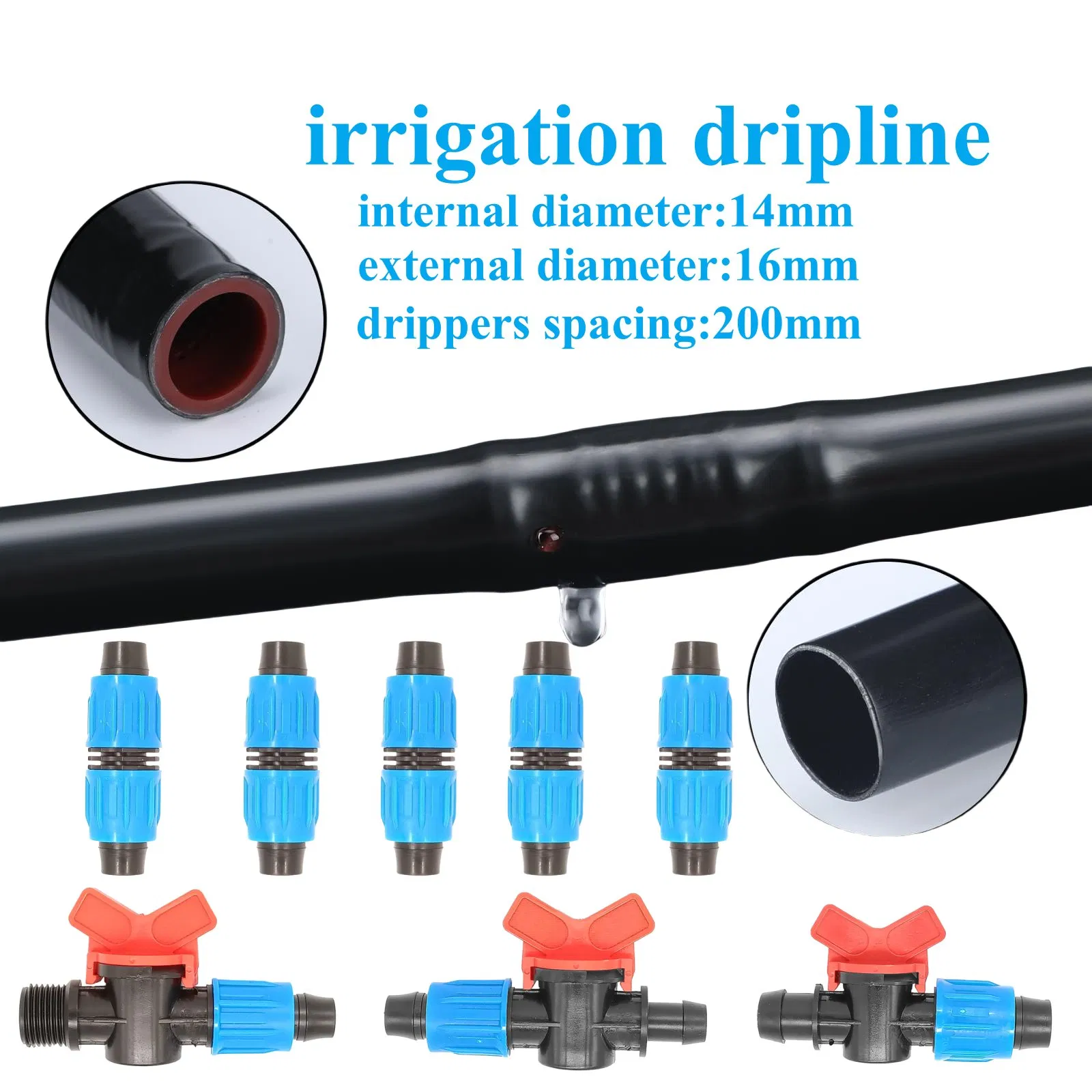 1 Hectare Agricultural Drip Irrigation System 16mm Drip Pipe LDPE Hose for Farm & Garden Efficient Watering & Irrigation Tube