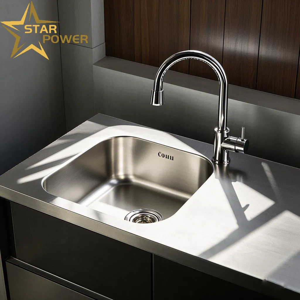 Premium 201 Stainless Steel Handmade Winged Single-Basin Sink