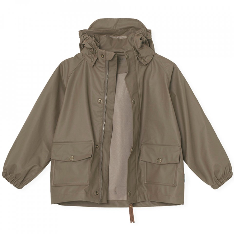 Mesh Lining Keeps Dry Breathable Kids PU Rain Jacket Raincoat