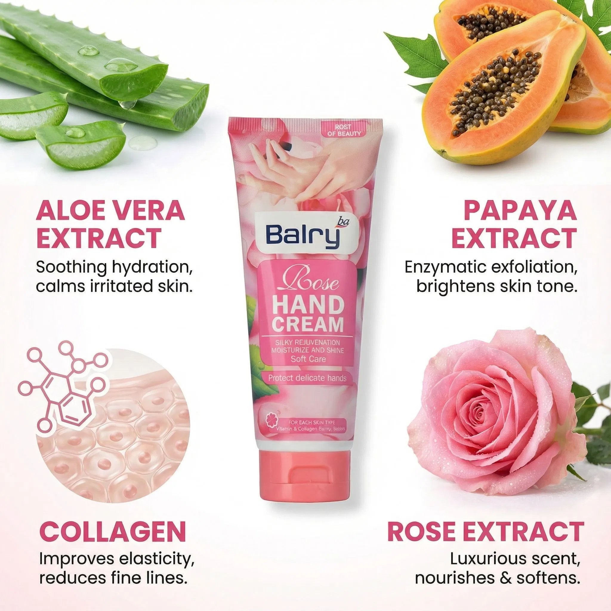 Hot Selling Rose Hydrating Skin Care Cream for Anti-Cracking Hand Cream