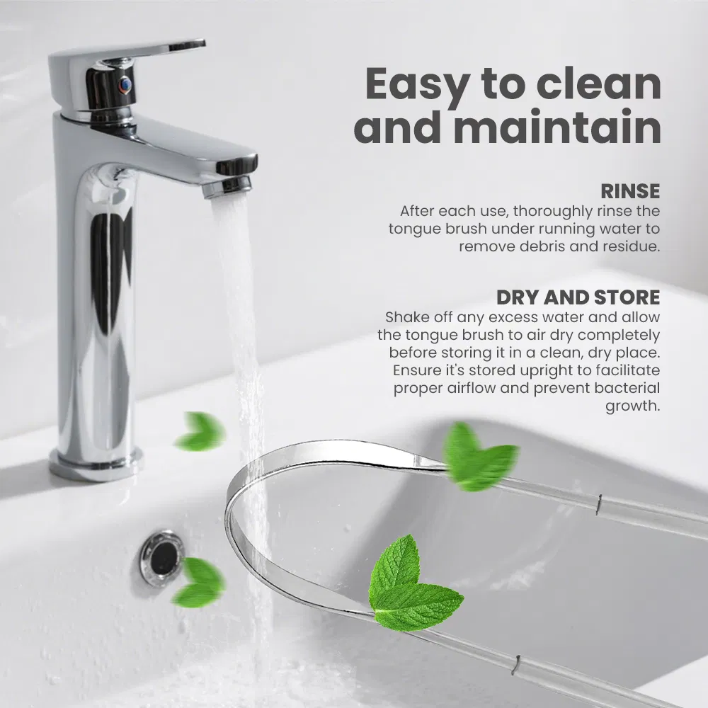 Stainless Steel Dental Sweeper Scrapper Tongue Cleaner