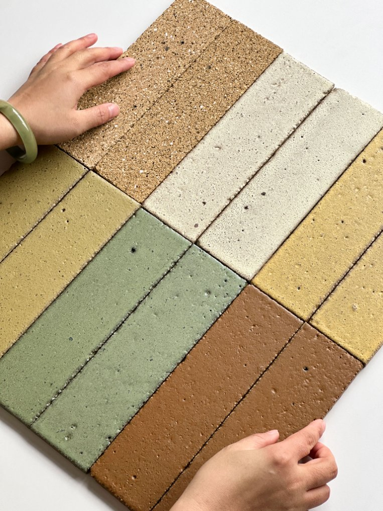 Green Seriesgravel Kiln Style Wall Tiles