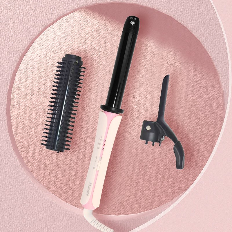 New Fashion PTC Heating Element Hair Curler Brush with Removeable Curling Portable Hair Iron Brush