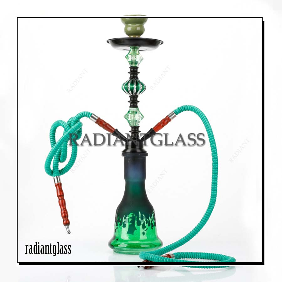 Hot Sale Flame Shape Hookah Set Medium Hookah Double Shisha Barrel Set Water Pipe
