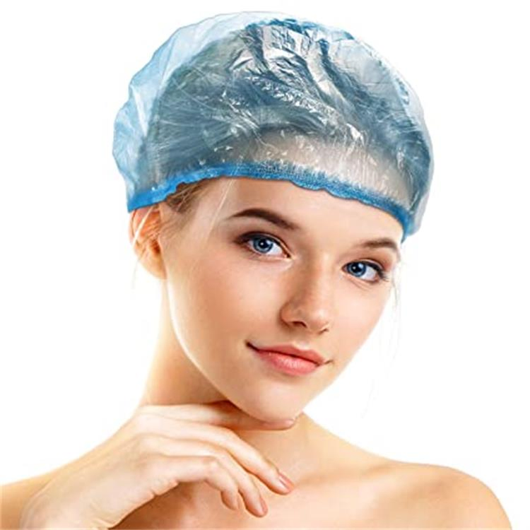 Disposable Shower Caps Elastic Plastic Hair Caps