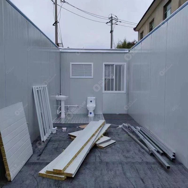 Modular Prefab Glass House a Frame House with Toilet Prefab