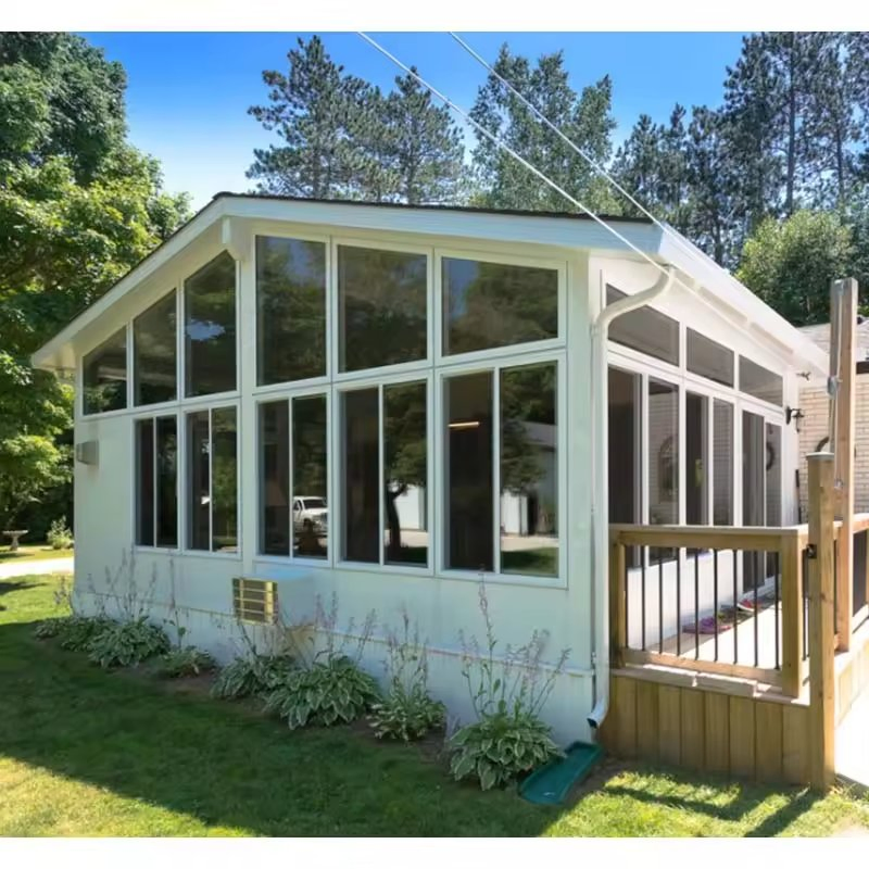 Luxury Telescopic Sunroom with Sliding Glass Panels and Rainproof Design