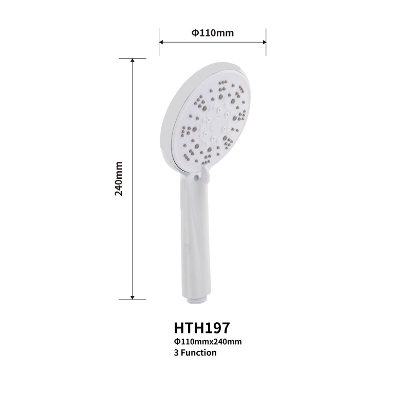 3 Functions Round Chorme Handheld Shower