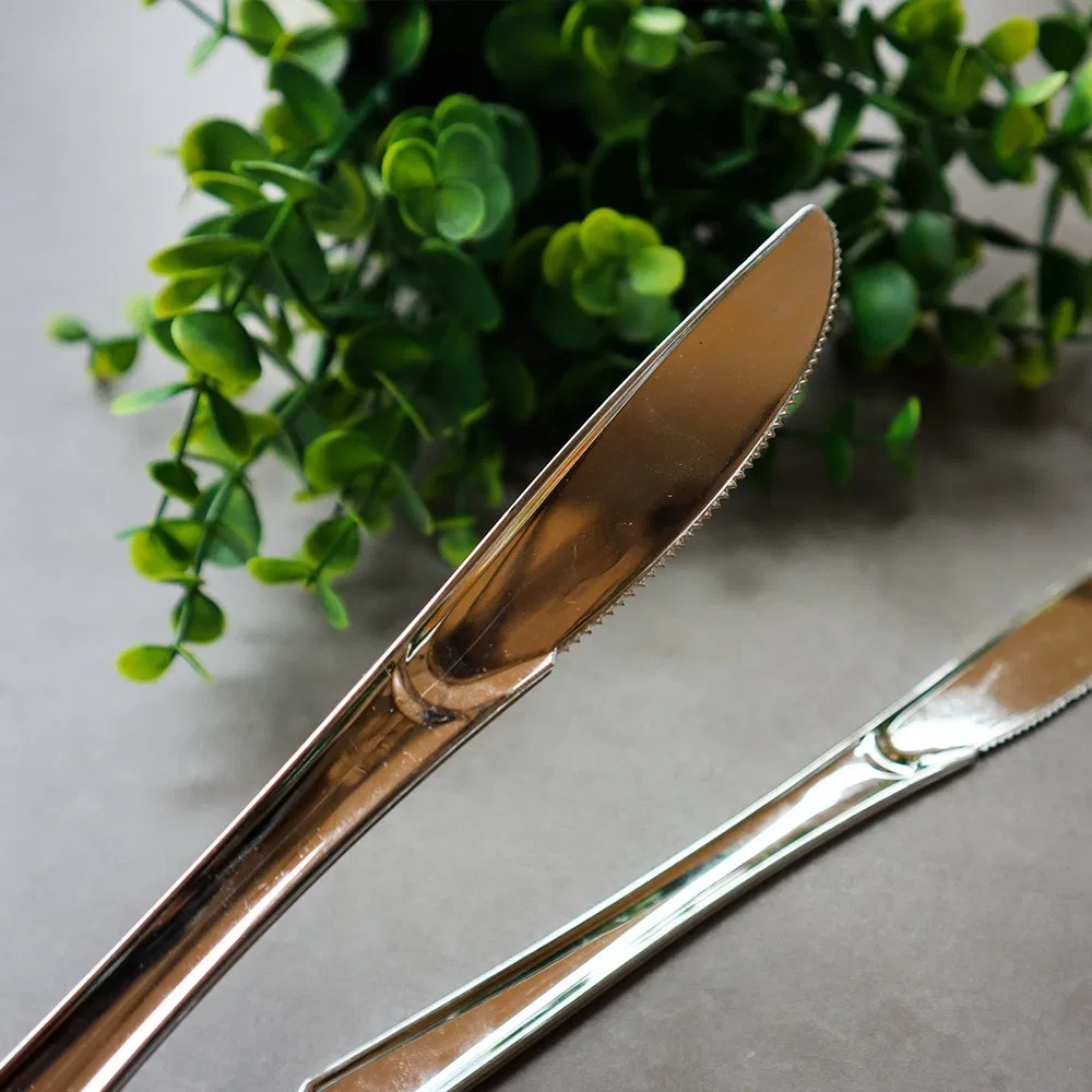 PS Disposable Silver Plastic Cutlery, Plastic 195mm Knife
