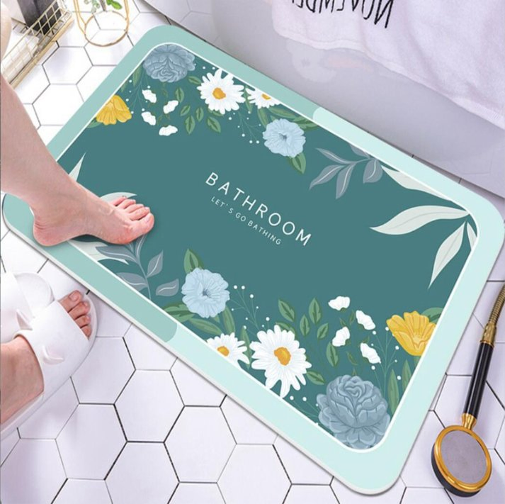 Custom Logo Bathroom Bath Rug Toilet Floor Mat Anti-Slip Absorbent Mat Carpets and Rugs Diatom Bath Mat