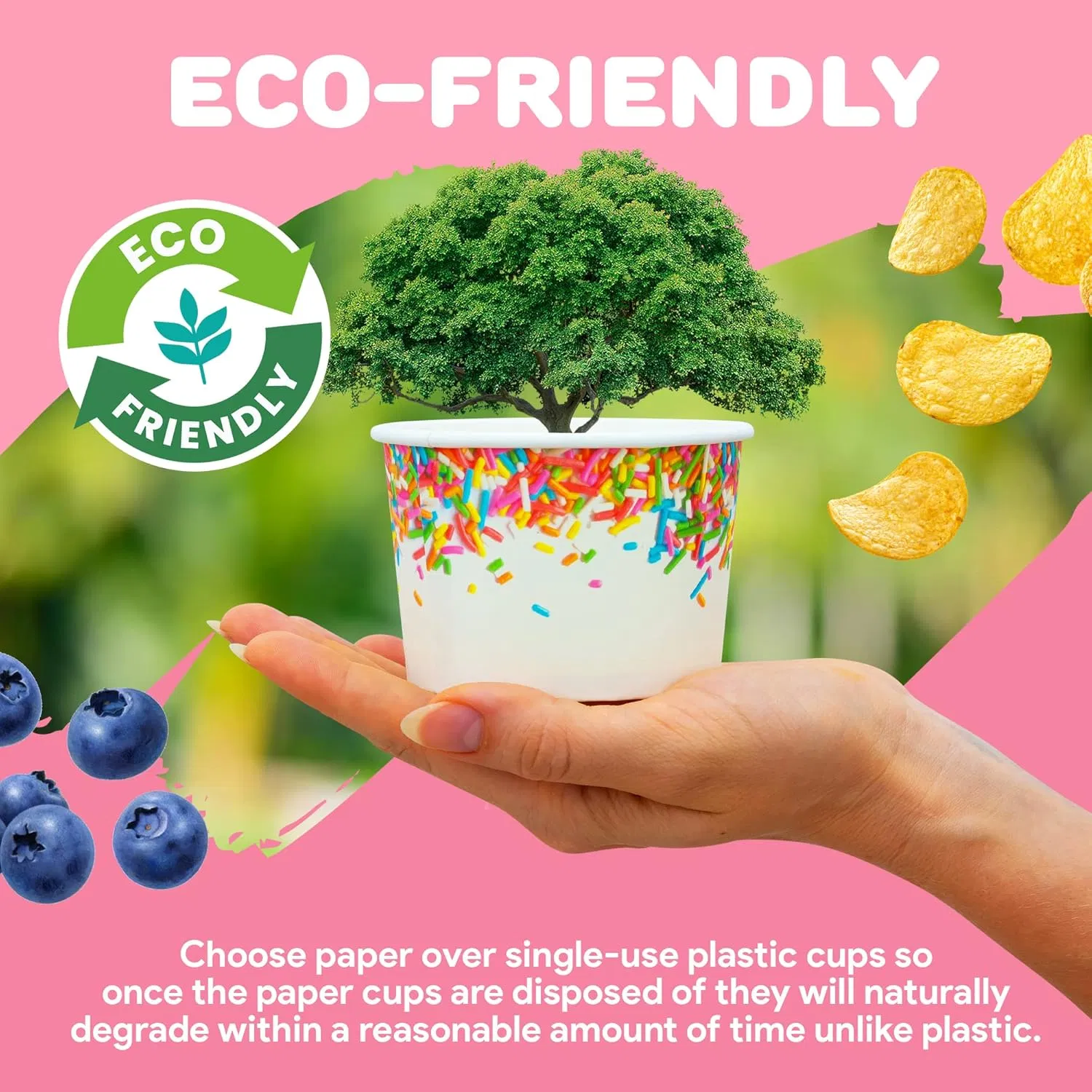 Eco-Friendly 8 Oz Paper Dessert Cups for Hot and Cold Treats