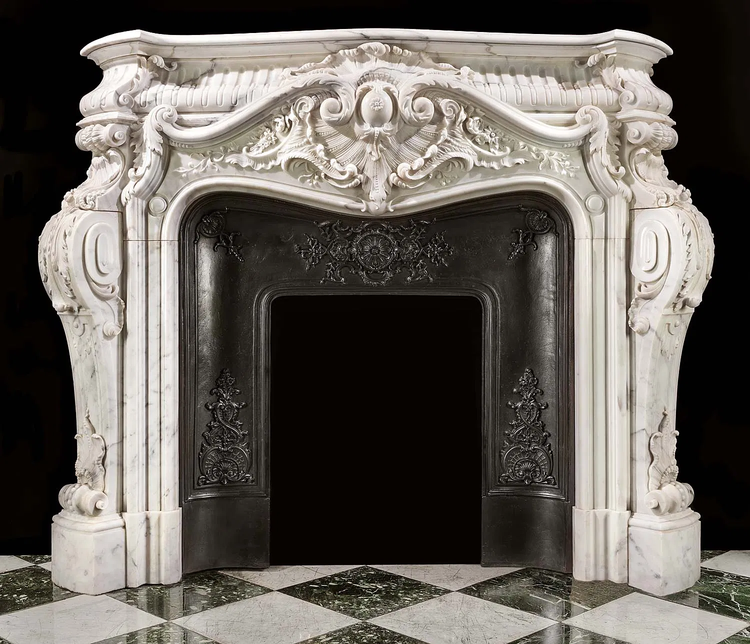 Custom Hand Carved Marble Fireplace Mantel