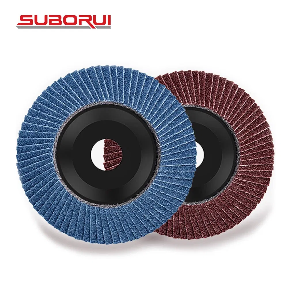 Suborui Wholesale 115mm 125*22mm Alumina Oxide Zirconia Calcined Ceramic Abrasive Flap Disc Wheel for Angle Grinder Polishing