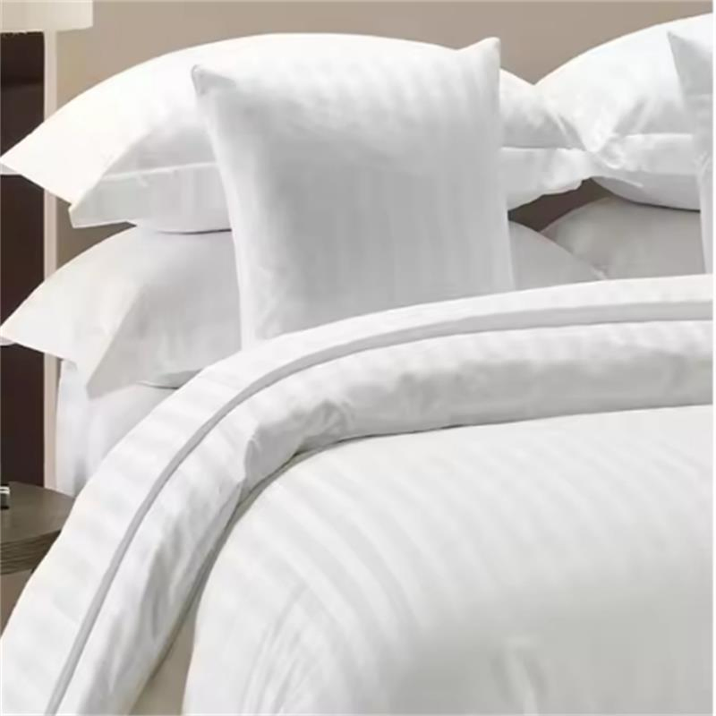 Single Double Queen King Cotton 1 & 3cm Stripe Hotel Bedding Duvet Cover Bed Sheet Set for Hotel